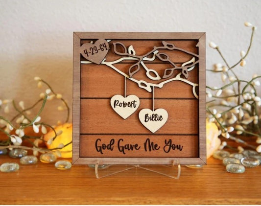 Couple Wood Sign