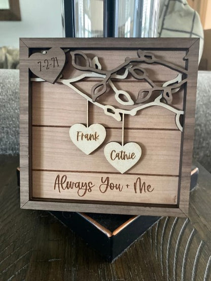 Couple Wood Sign