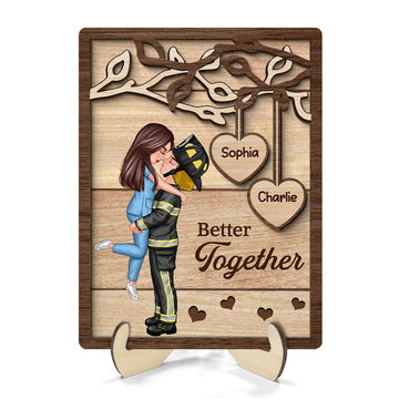 My Missing Piece Gift by Occupation Gift For Her Gift For Him Personalized 2-Layer Wooden Plaque, Anniversary Gift For Couple, Dad Mom