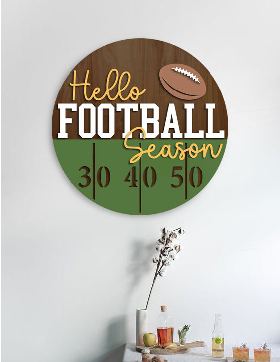 Hello Football Door Hanger